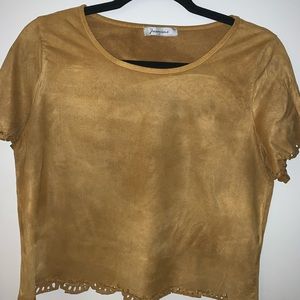 Suede Mustard Yellow Top